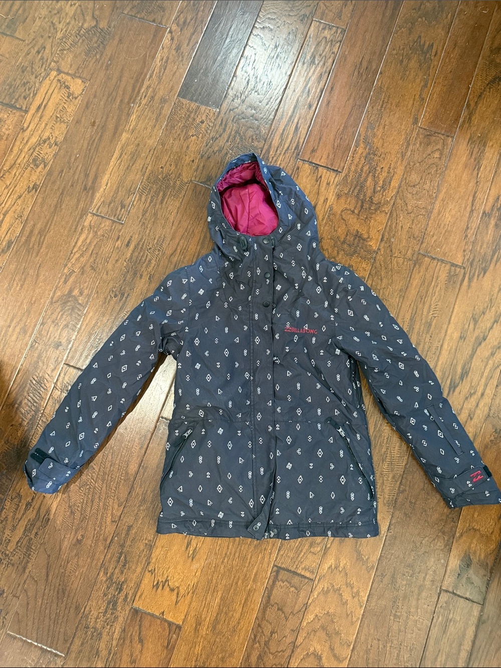 Billabong Black Ski Jacket with Pink Lining